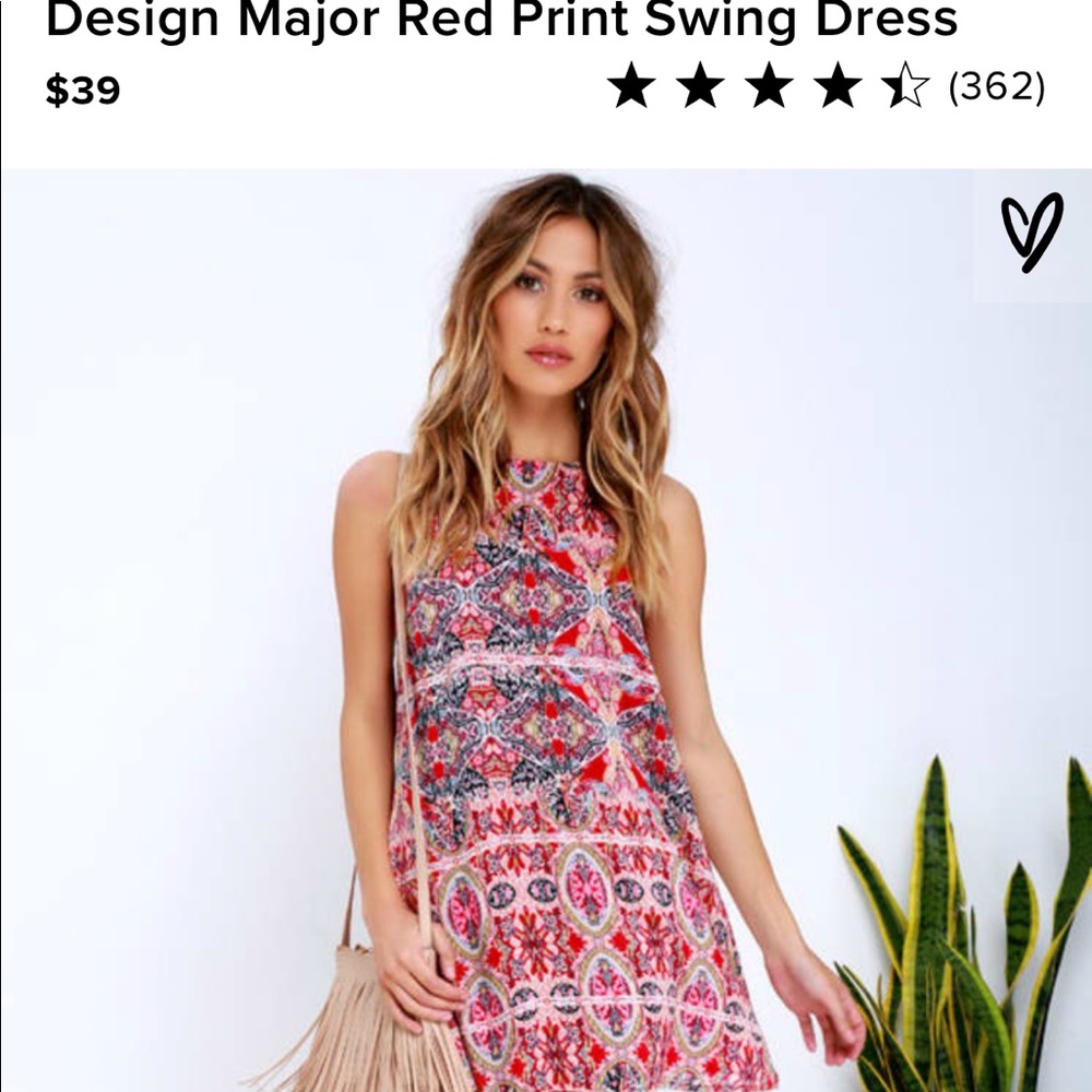 Lulu’s Design Major Red Print Swing Dress